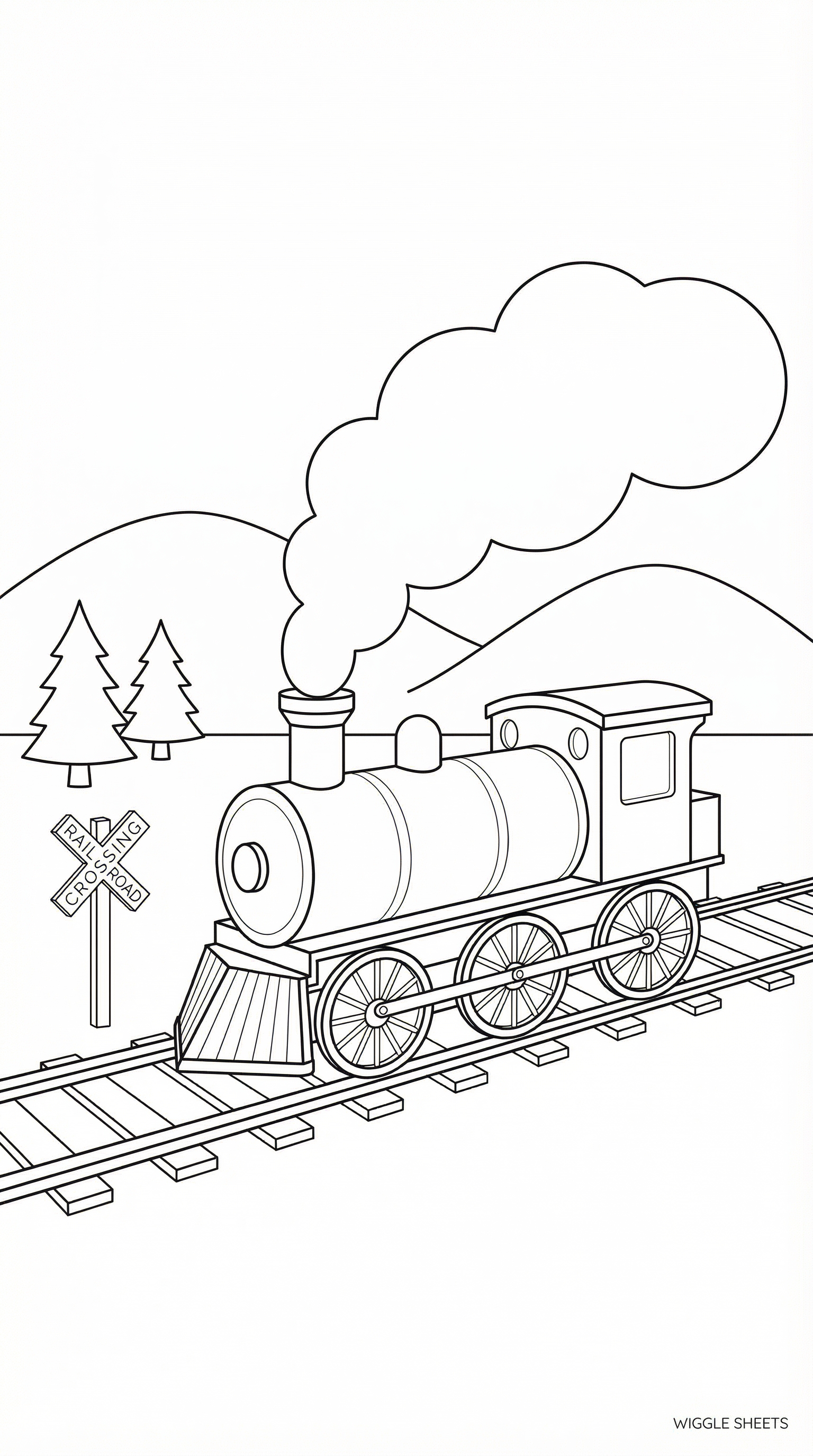Old Steam Train Coloring Page